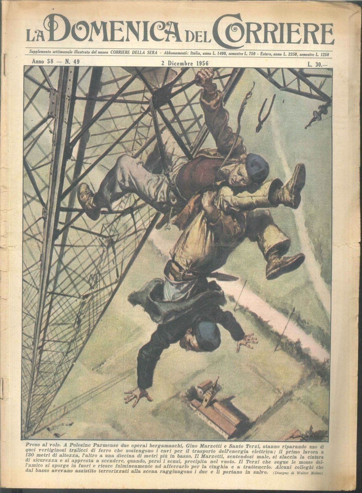 DOMENICA DEL CORRIERE N 49 - 2 DICEMBRE 1956