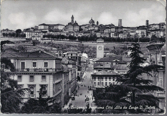 BERGAMO - PANORAMA CITTA' ALTA DA LARGO B. BELOTTI - V 