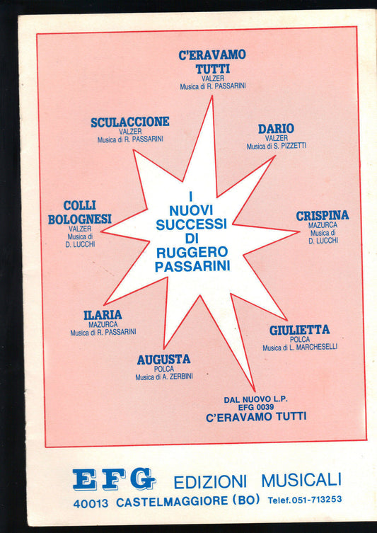 I NUOVI SUCCESSI DI RUGGERO PASSARINI - 8 BRANI # SPARTITO - Fisa Strumenti inDO
