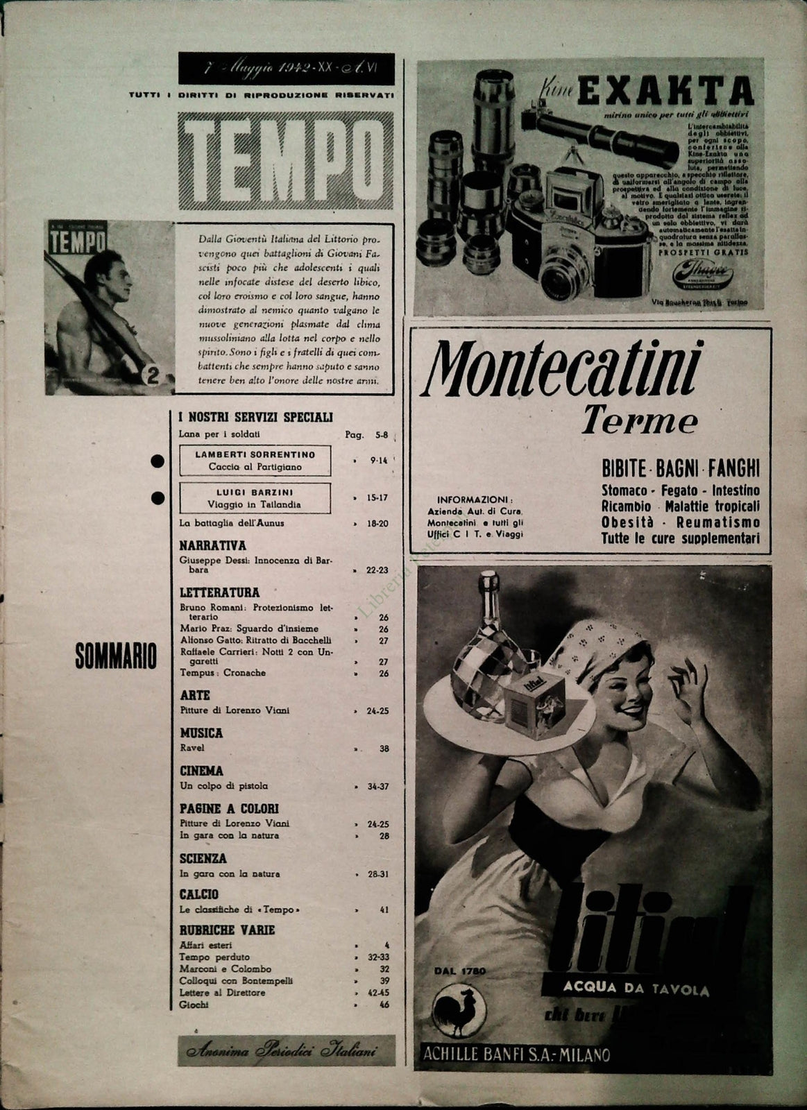 TEMPO N. 154 - 7-14 MAGGIO 1942-CACCIA ALA PARTIGIANO RUSSO-BATTAGLIA DELL'AUNUS