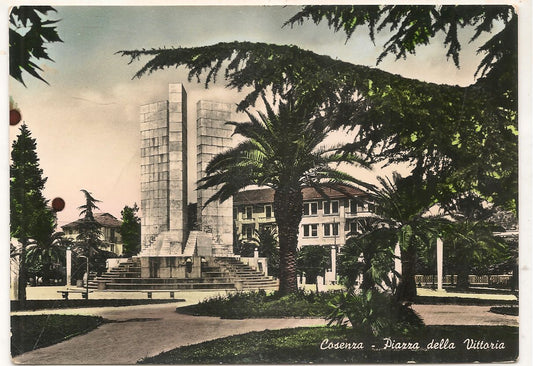 COSENZA - PIAZZA DELLA VITTORIA - V1954- ACQUARELLATA