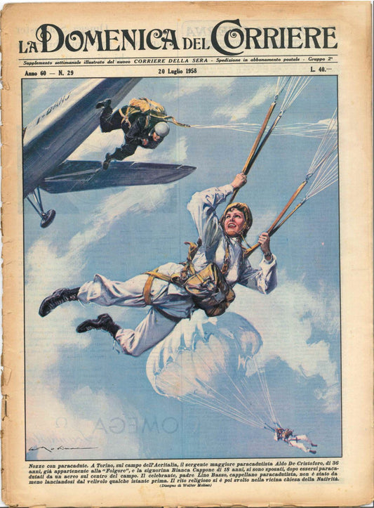 DOMENICA DEL CORRIERE N 29 - 20 LUGLIO 1958 - ILL. WALTER MOLINO