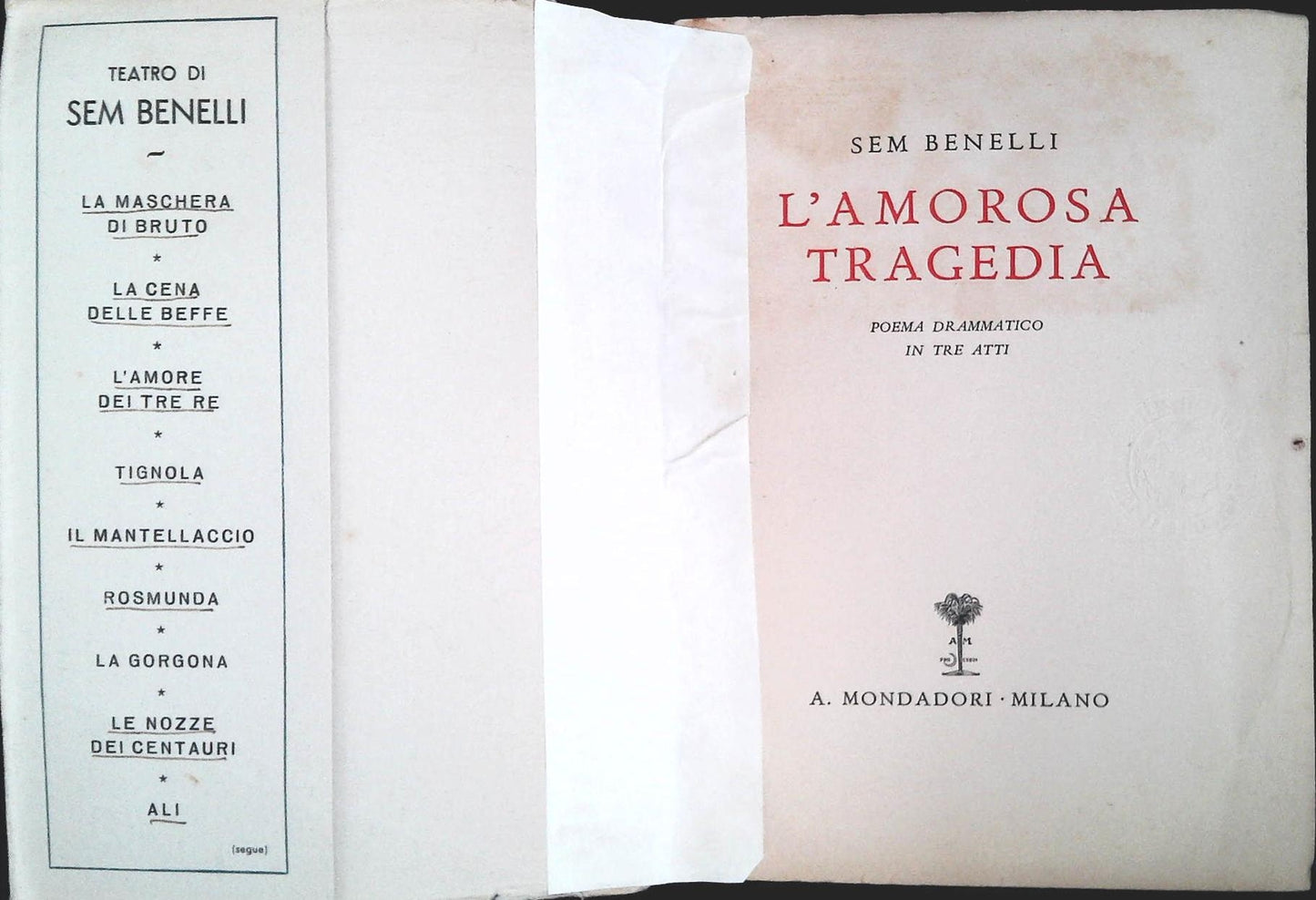 L'AMOROSA TRAGEDIA - SEM BENELLI