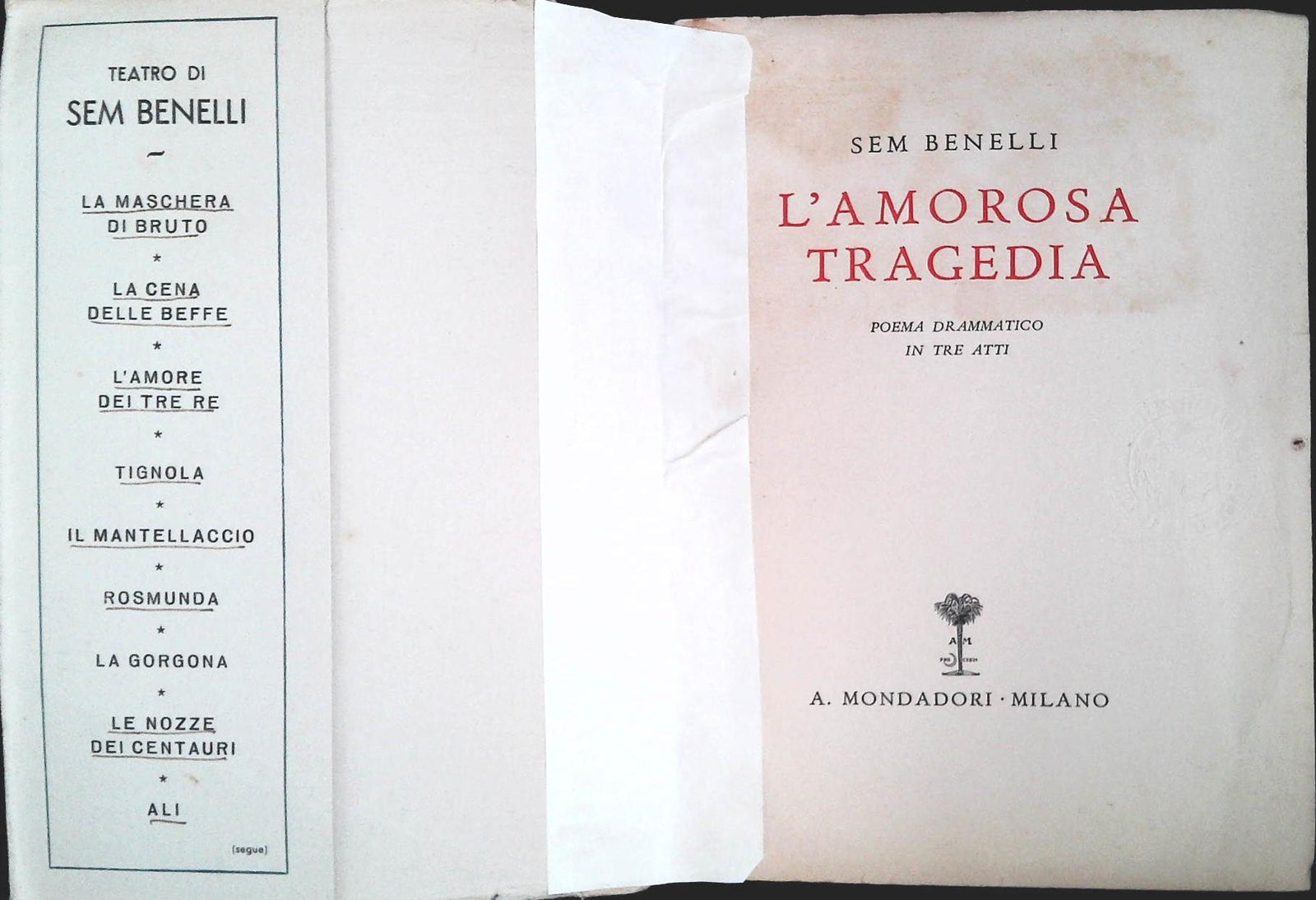 L'AMOROSA TRAGEDIA - SEM BENELLI