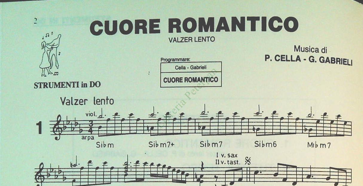CUORE GITANO - ORCHESTRA PAOLO CELLA - 12 BRANI - SPARTITO-SHEET MUSIC