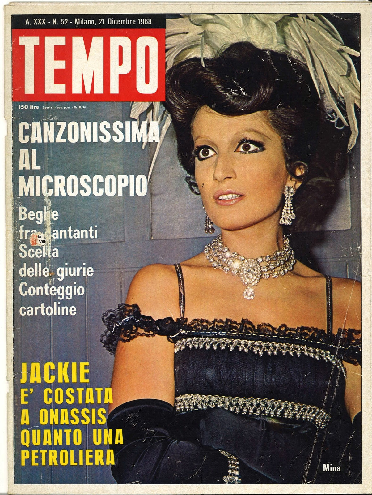 IL TEMPO - 21 DICEMBRE 1968 - CANZONISSIMA - JACKY KENNEDY