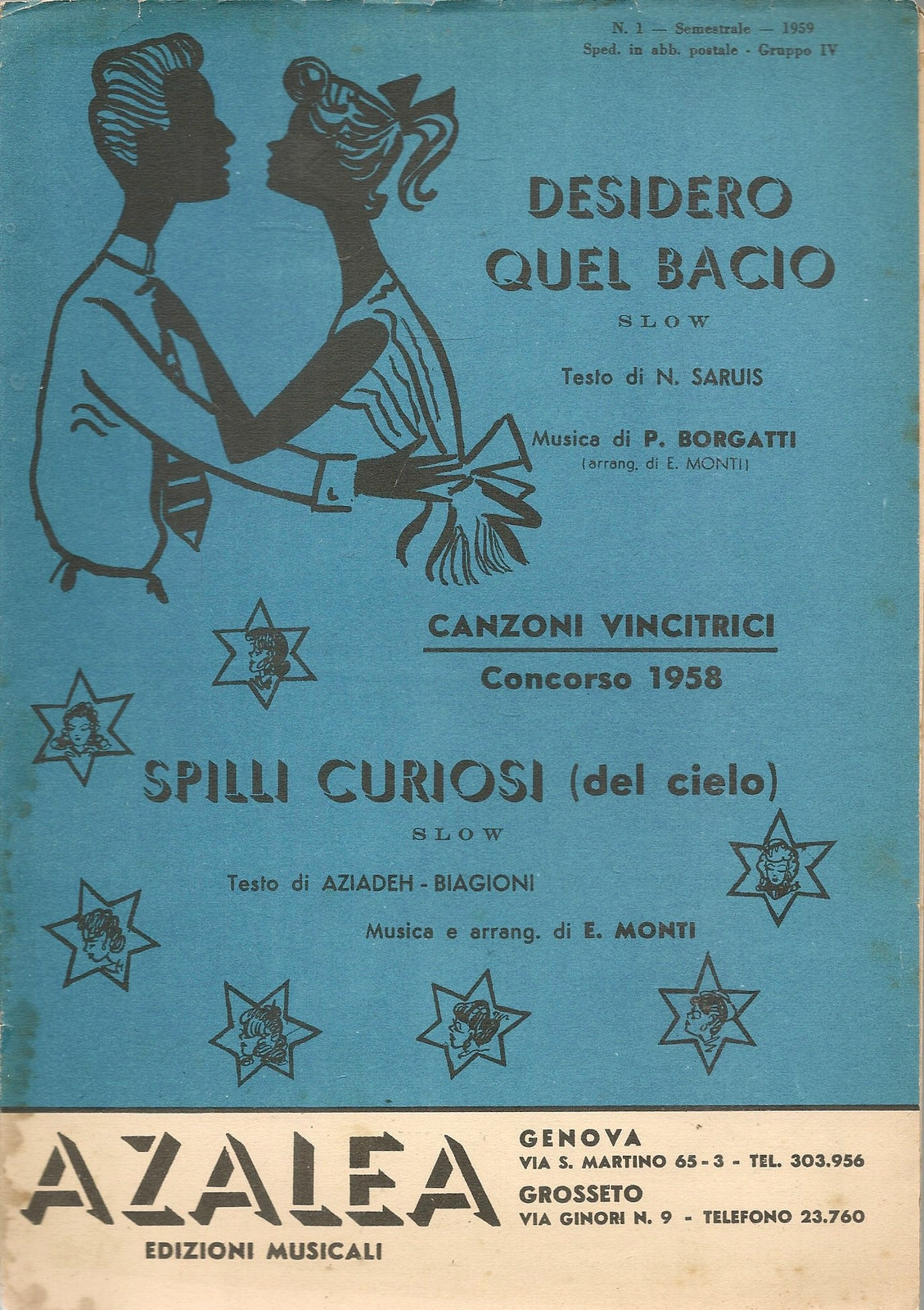 DESIDERO QUEL BACIO - SPILLI CURIOSI DAL CIELO - SPARTITO-SHEET MUSIC