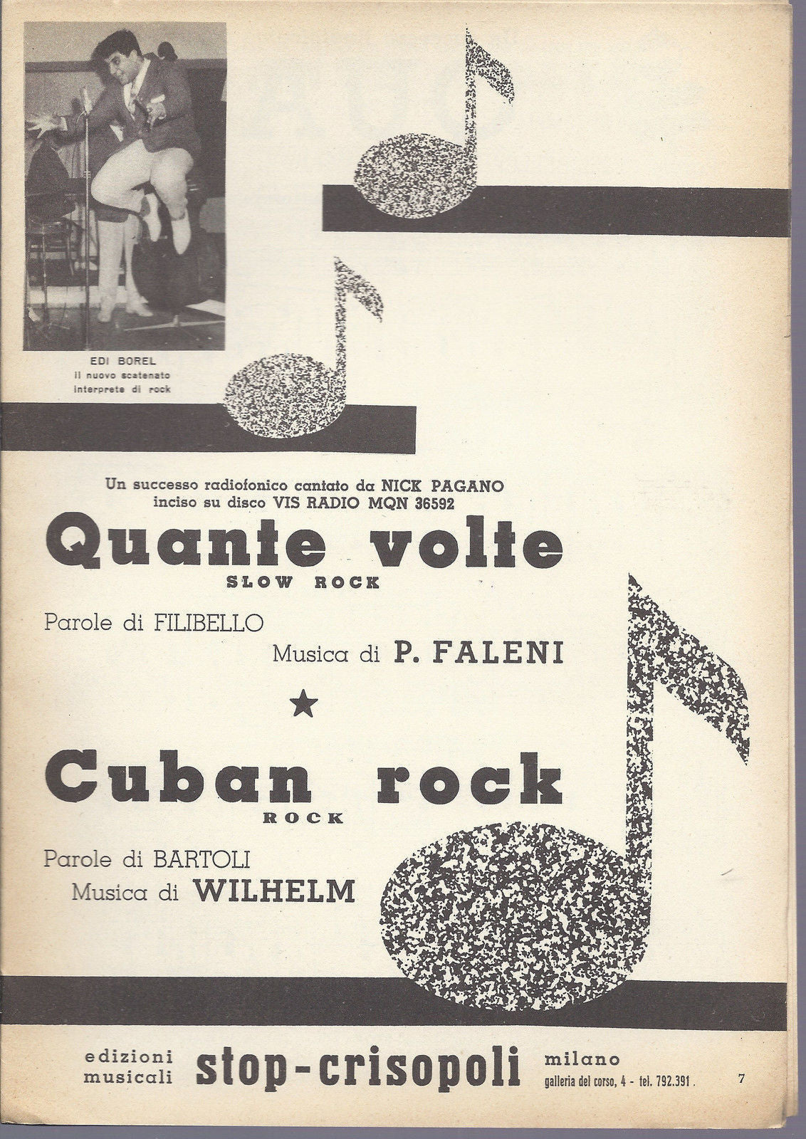 QUANTE VOLTE ( Filibello - Faleni ) - CUBAN ROCK ( Bartoli -Wilhelm ) # SPARTITO