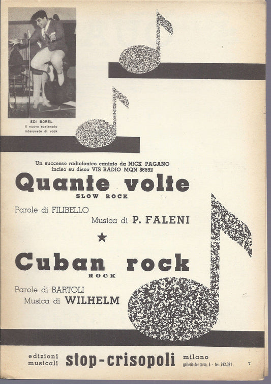 QUANTE VOLTE ( Filibello - Faleni ) - CUBAN ROCK ( Bartoli -Wilhelm ) # SPARTITO