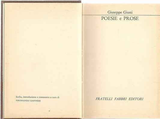POESIE E PROSE - GIUSEPPE GIUSTI