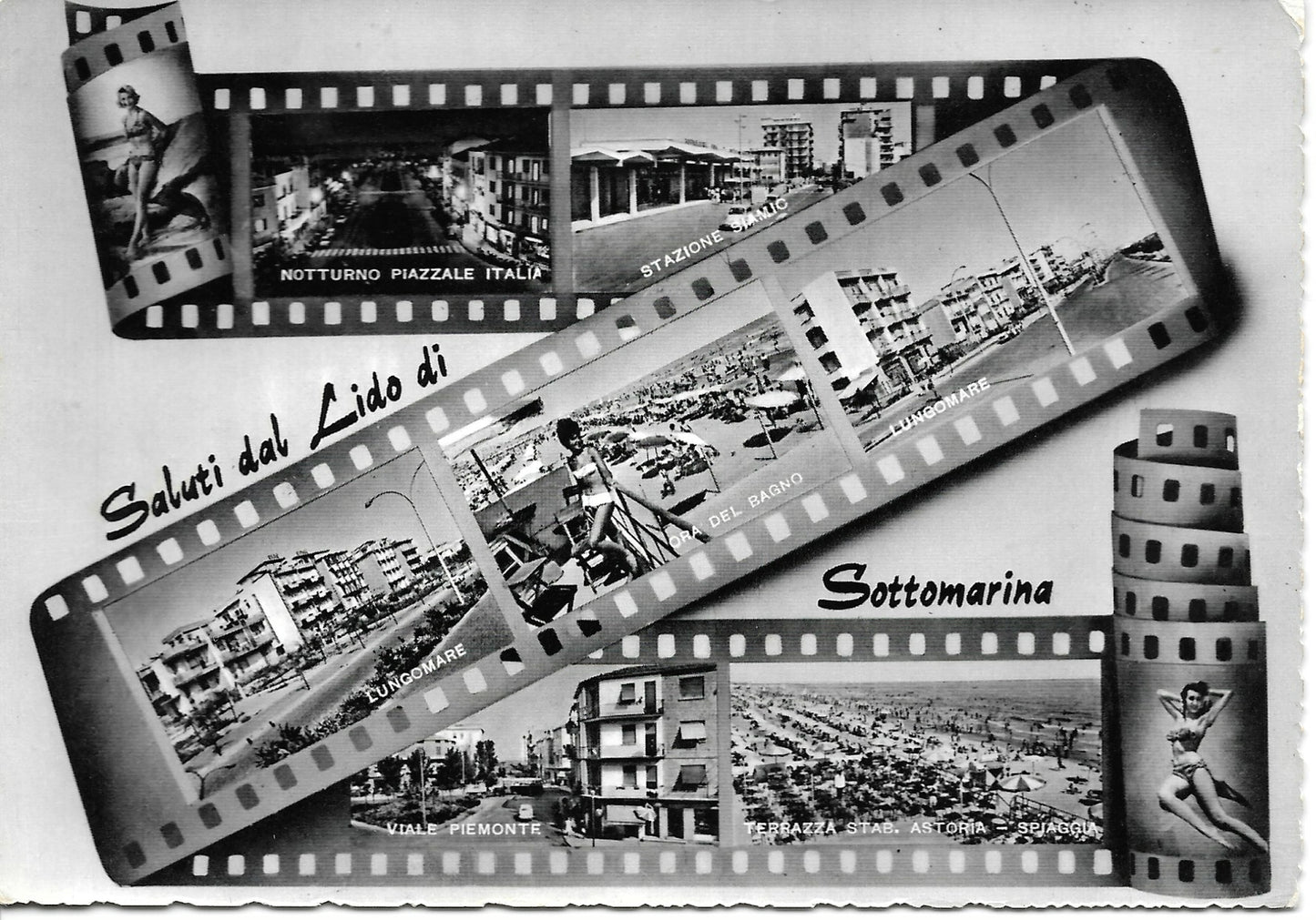SALUTI DAL LIDO DI SOTTOMARINA - 7 IMMAGINI - V1962
