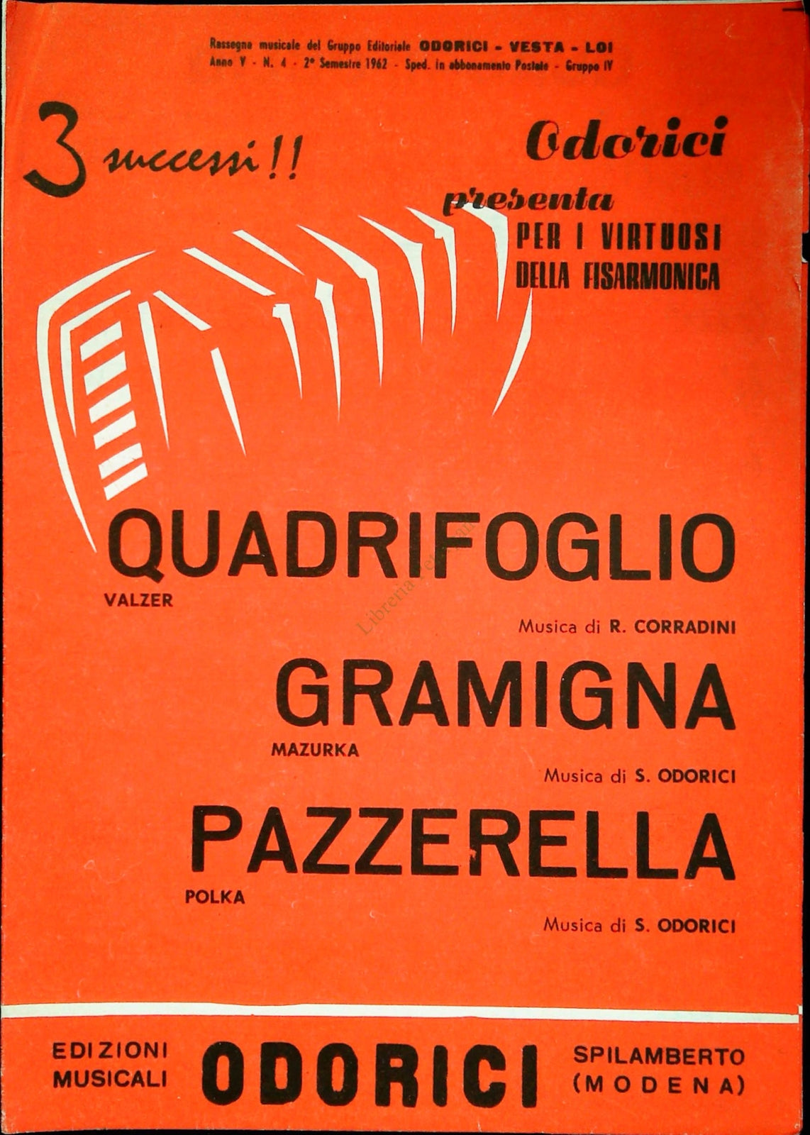 QUADRIFGLIO.valzer-GRAMIGNA.mazurka-PAZZERELLA.polka -SPARTITO-SHEET MUSIC