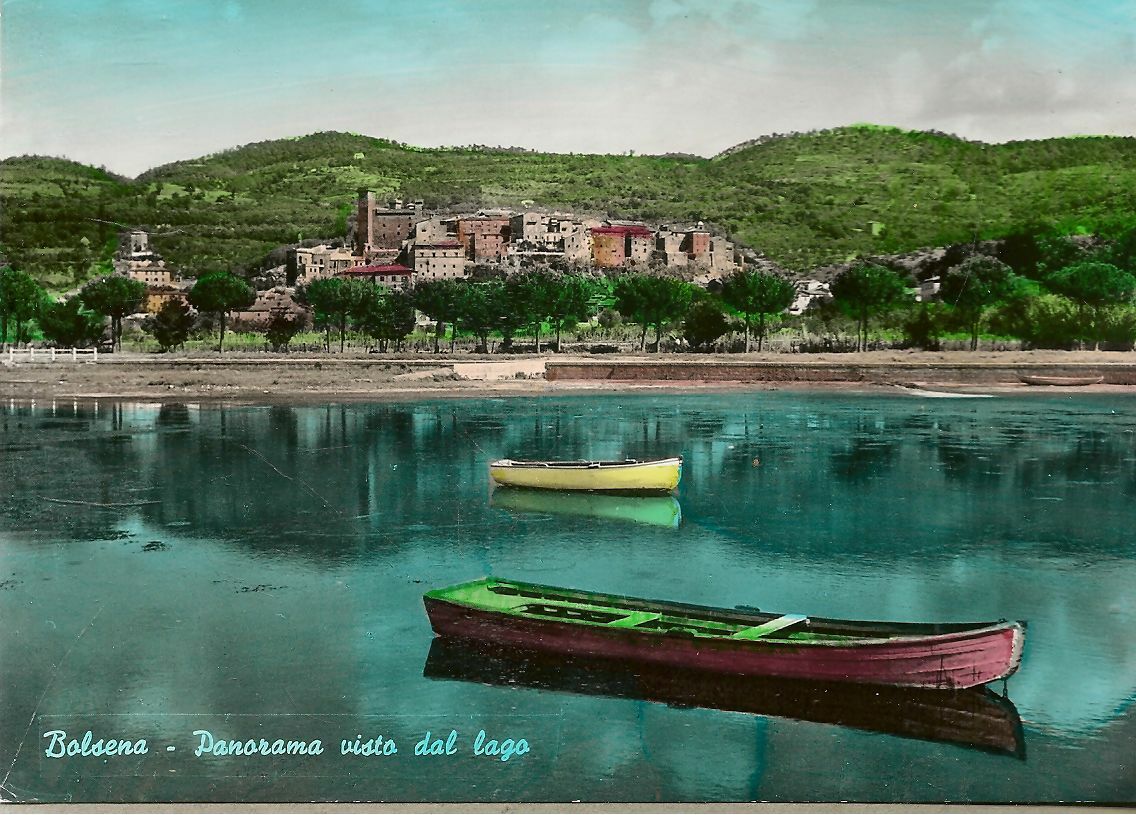 BOLSENA - PANORAMA VISTO DAL LAGO - ACQUARELLATA - NV