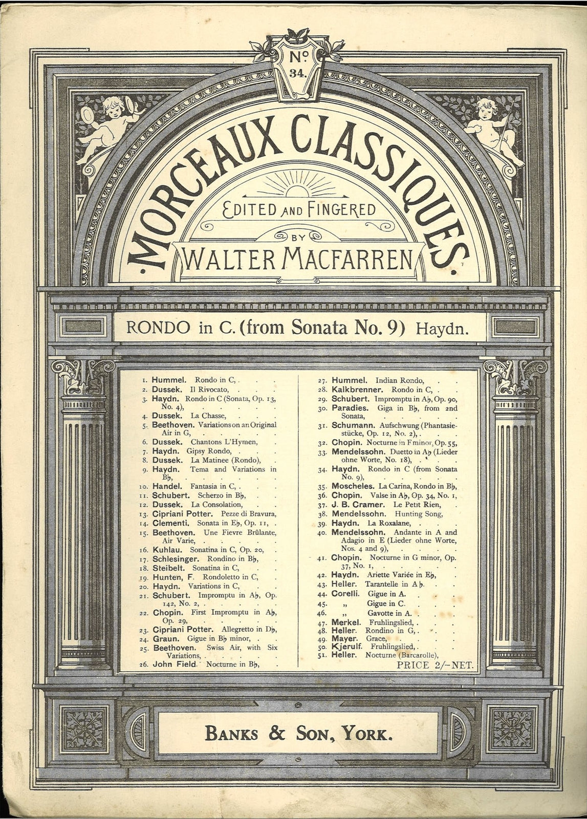 HAYDN RONDO IN C FROM SONATA 9 - SPARTITO-SHEET MUSIC