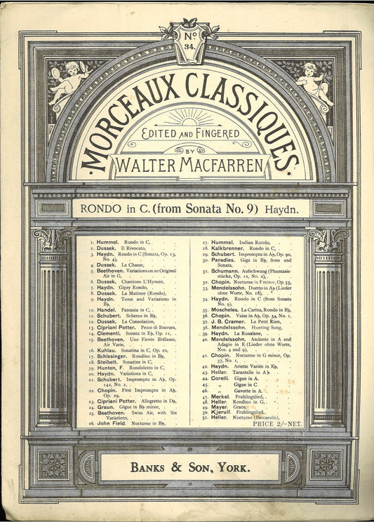 HAYDN RONDO IN C FROM SONATA 9 - SPARTITO-SHEET MUSIC