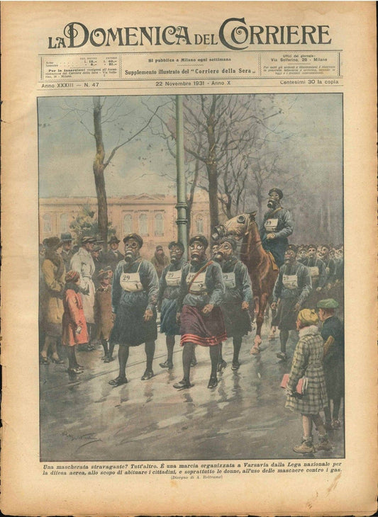 DOMENICA DEL CORRIERE N 47 - 22 NOVEMBRE 1931 - ILL. A BELTRAME