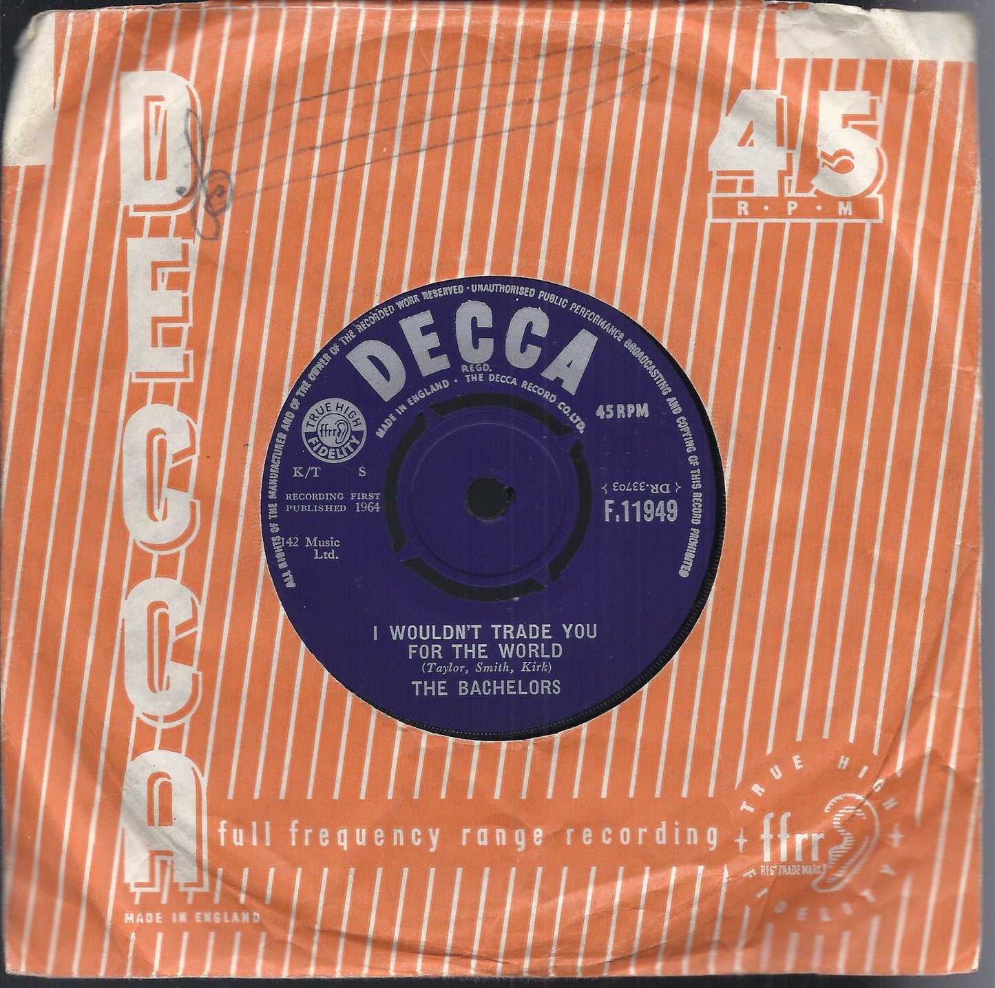 I WOULDN'T TRADE YOU FOR THE WORLD - BENEATH THE WILLOW TREE -- THE BACHELORS