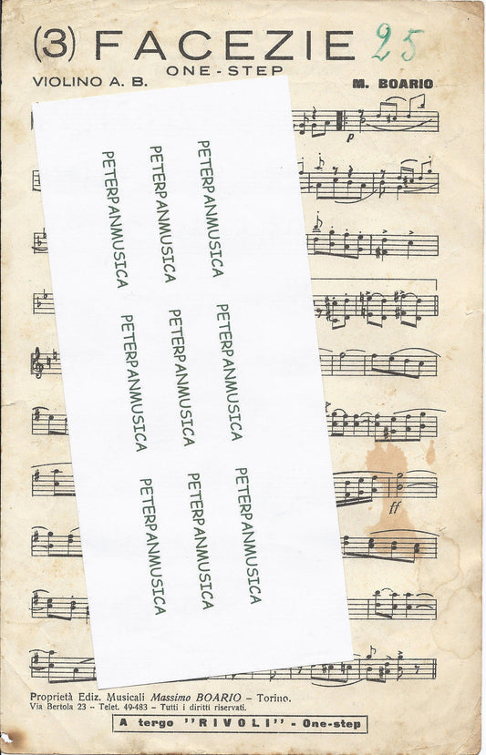 RIVOLI - FACEZIE ( M. Boario ) # SPARTITO  - Violino A. B.