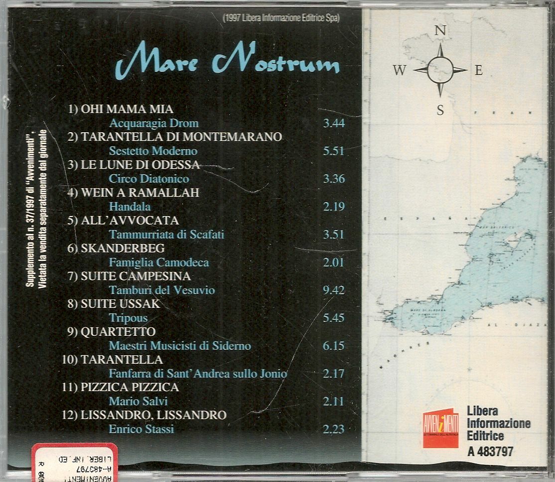 MARE NOSTRUM. ANTOLOGIA DI MUSICA MEDITERRANEA - CD