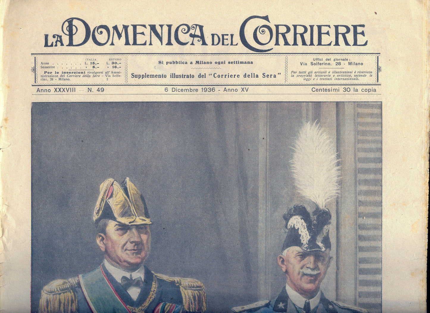 LA DOMENICA DEL CORRIERE N 49 - 6 DICEMBRE 1936