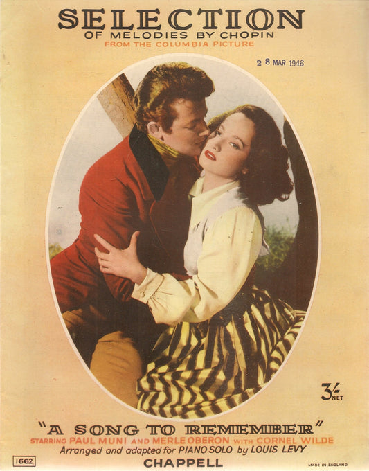 A SONG TO REMEMBER - SPARTITO-SHEET MUSIC
