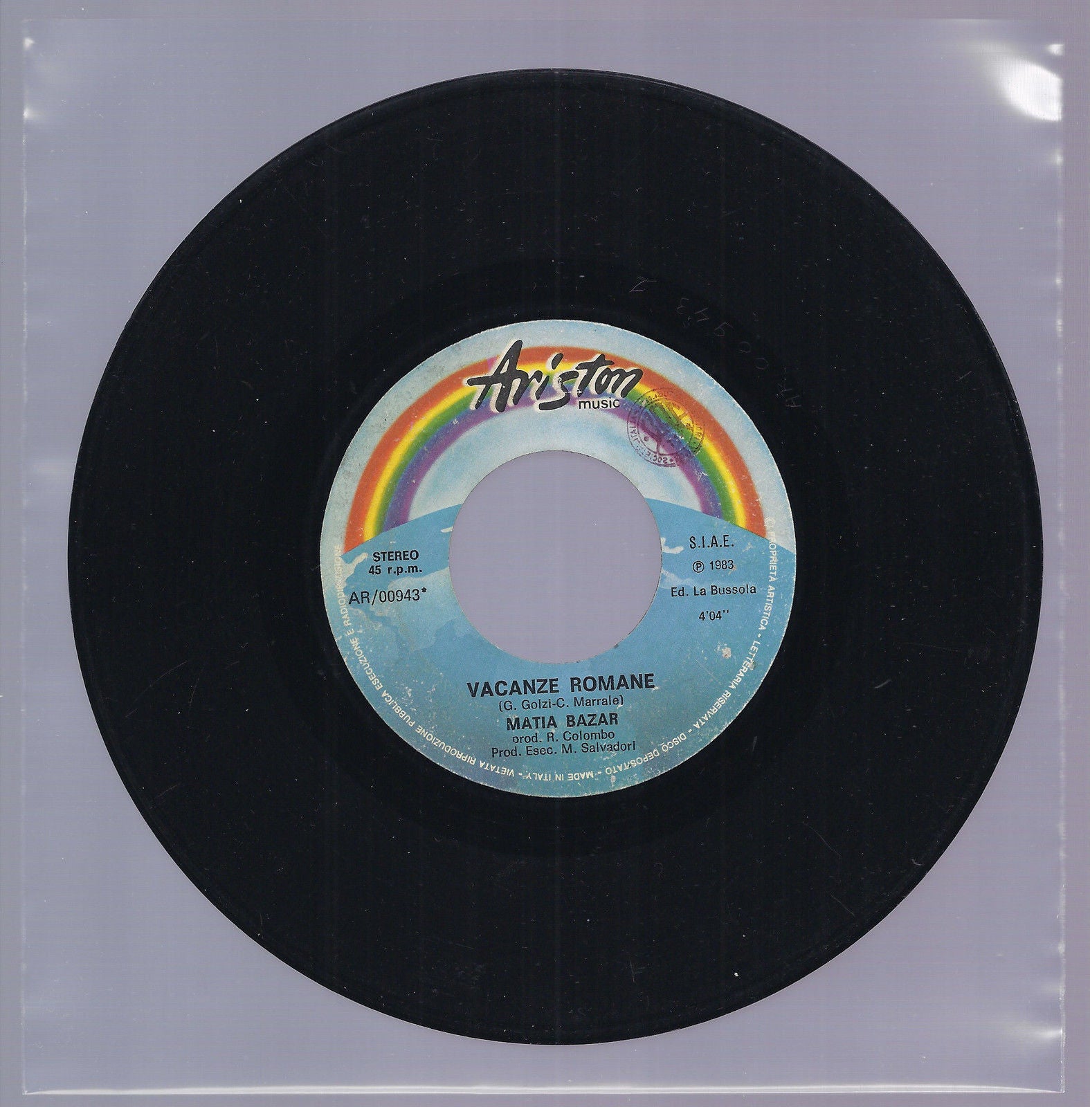 VACANZE ROMANE - PALESTINA == MATIA BAZAR