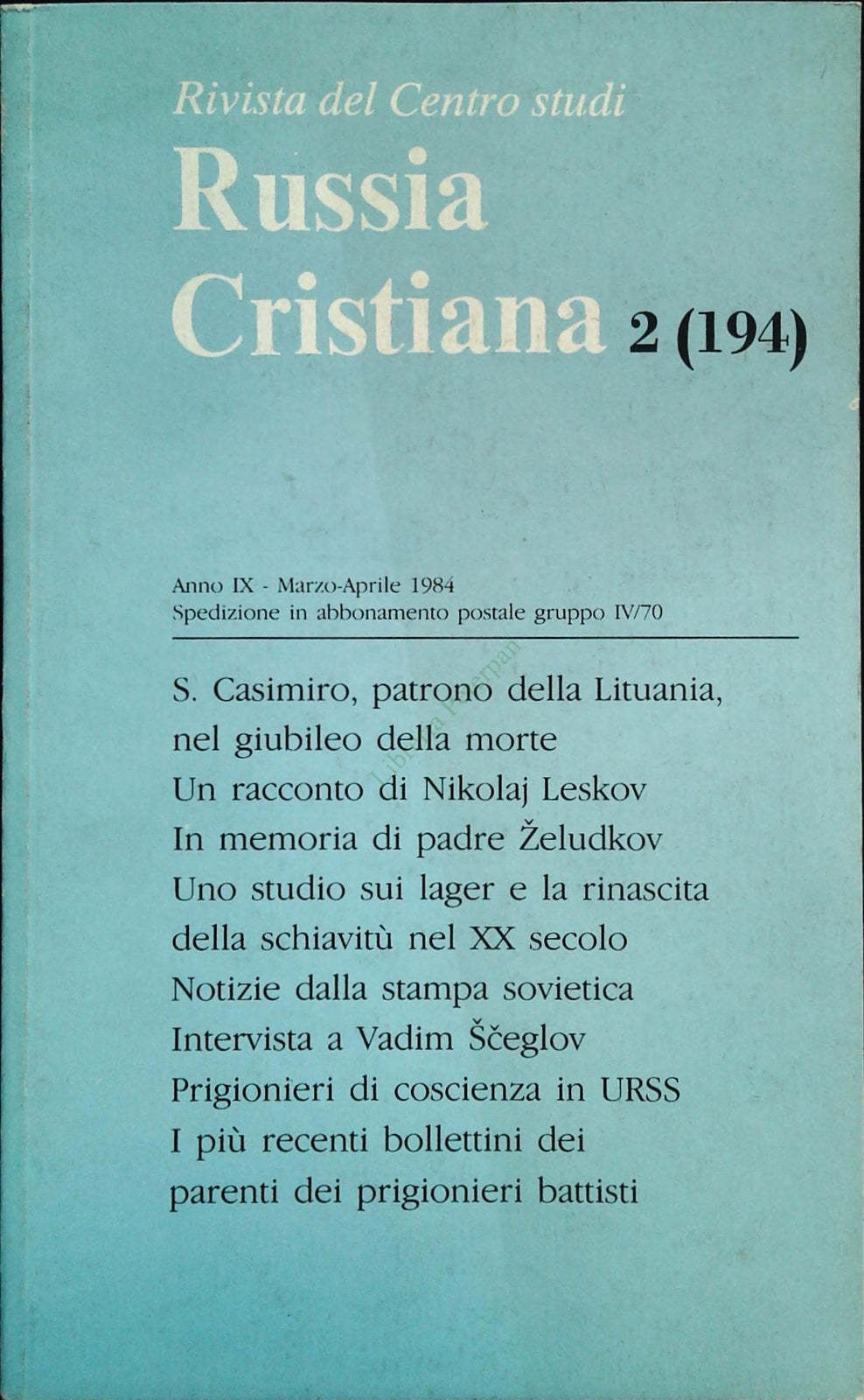 RUSSIA CRISTIANA N. 194 - MARZO-APRILE 1984