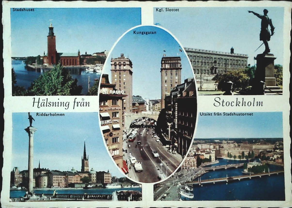 HALNSING FRAN STOCKOLM - SVEZIA -CINQUE VEDUTE -1960