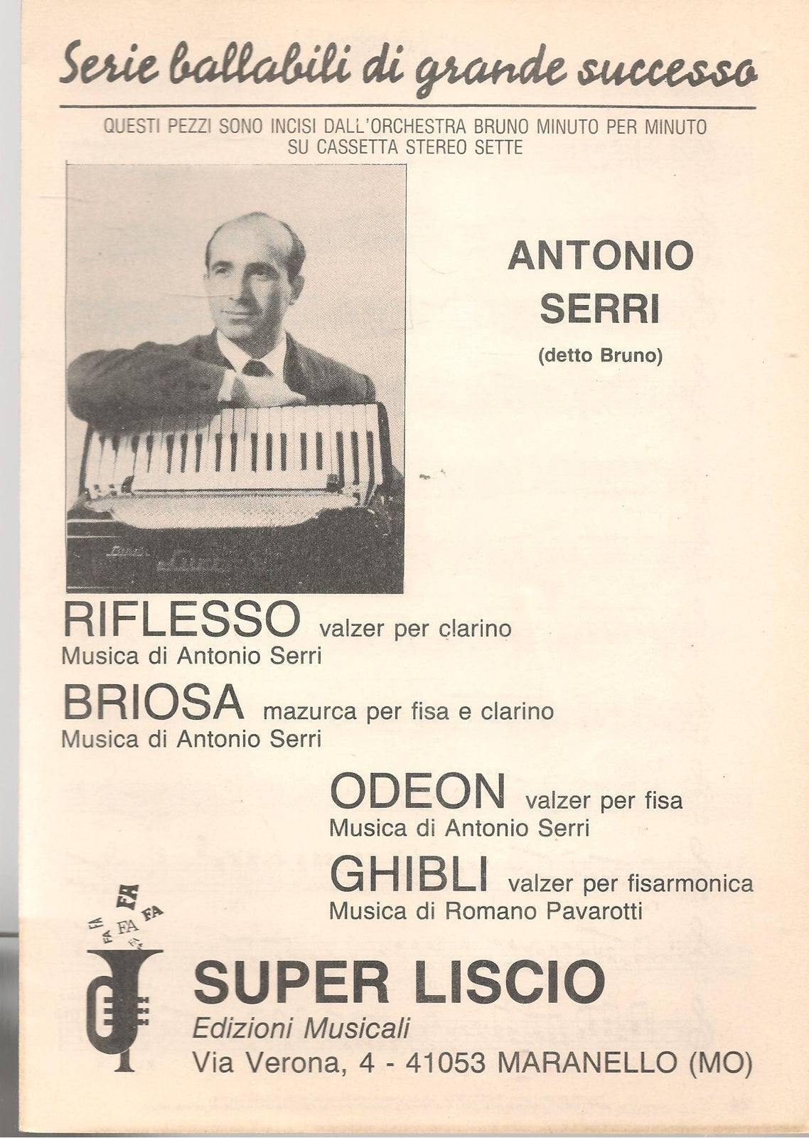 ANTONIO SERRI - QUATTRO BRANI - SPARTITO-SHEET MUSIC