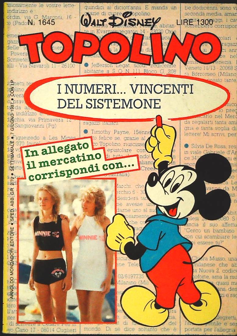 TOPOLINO N. 1645 - 7 GIUGNO 1987