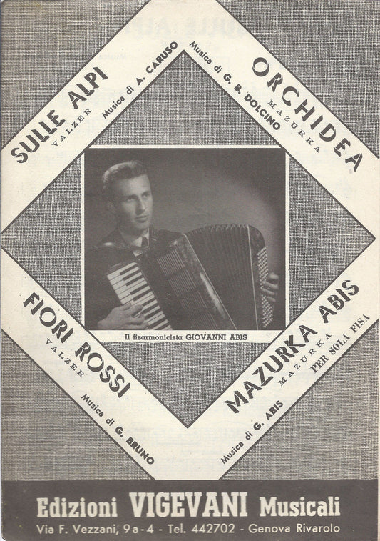 SULLE ALPI - ORCHIDEA - FIORI ROSSI - MAZURKA ABIS # SPARTITO - Fisarmonica
