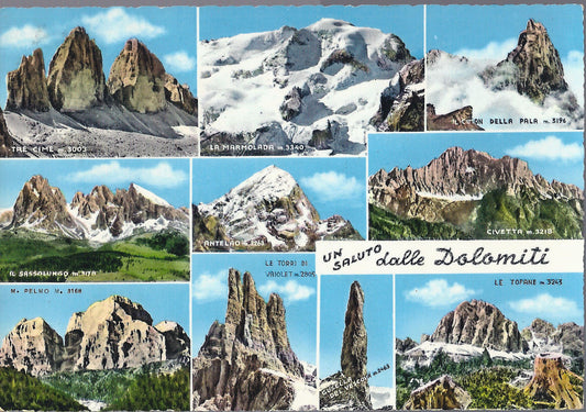 DOLOMITI - UN SALUTO - 10 VEDUTINE - V 1966 - FG