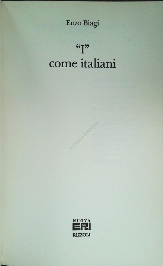 COME ITALIANI - ENZO BIAGI - NUOVA ERI-RIZZOLI 1993
