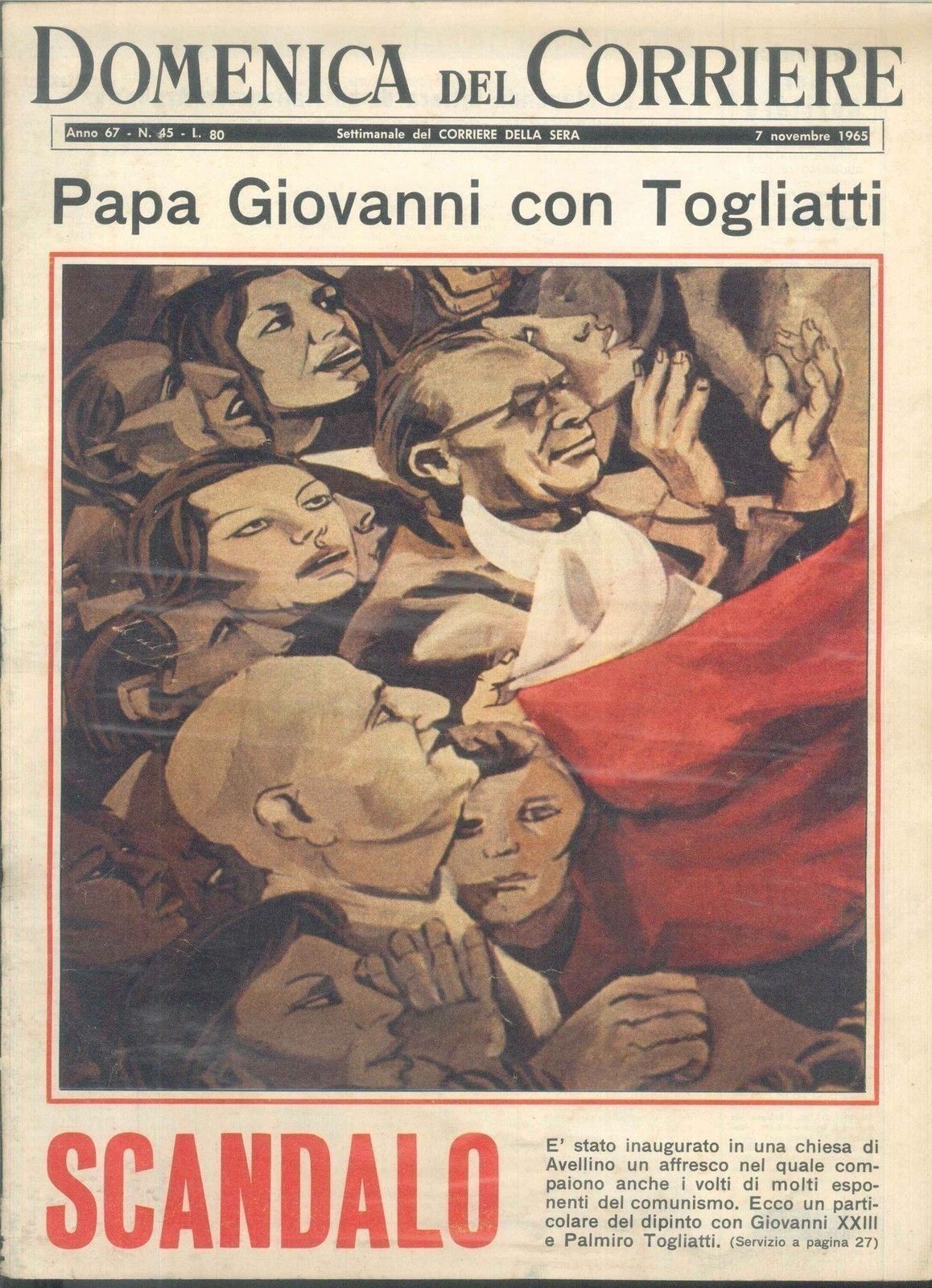 DOMENICA DEL CORRIERE N 45 - 7 NOVEMBRE 1965 - ILL. WALTER MOLINO