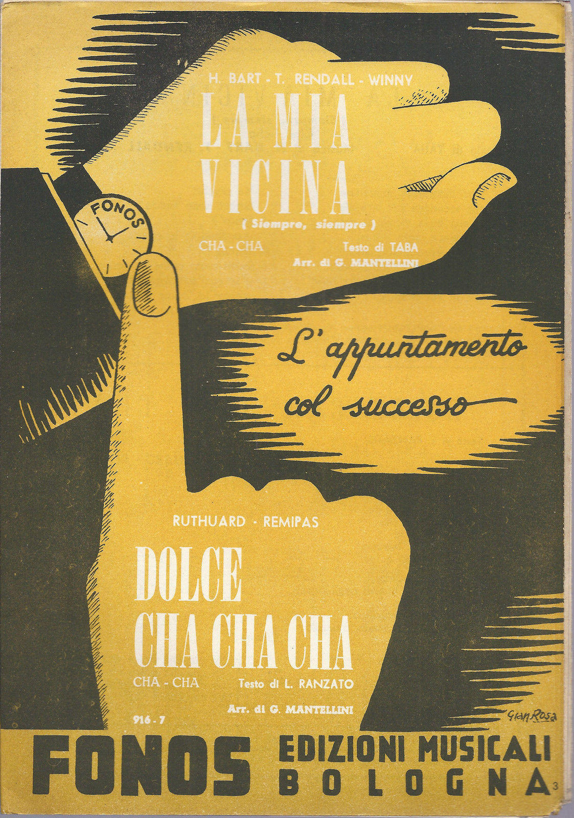 LA MIA VICINA ( SIEMPRE, SIEMPRE ) - DOLCE CHA CHA CHA # SPARTITO - Ediz. Fonos