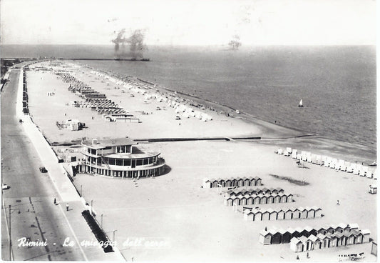 RIMINI - LA SPIAGGIA DALL'AEREO - V 1964 - FG