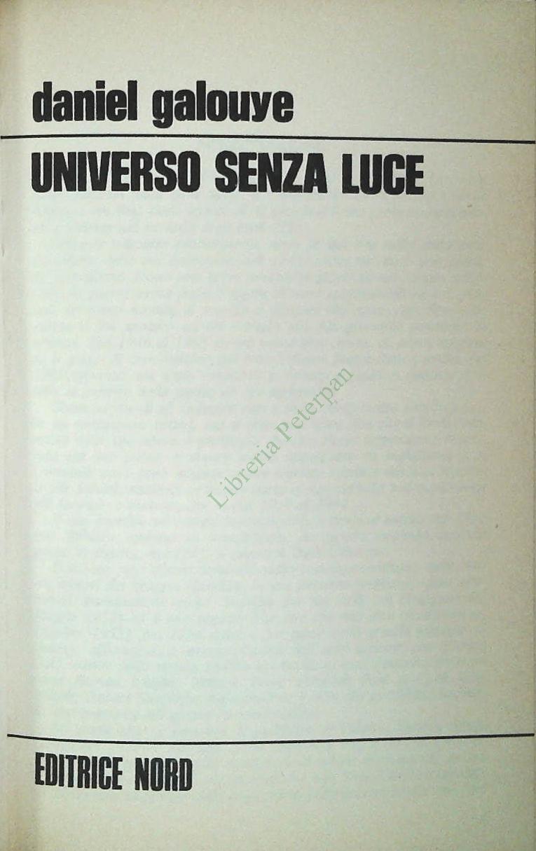 UNIVERSO SENZA LUCE - DANIEL GALOUYE - ED. NORD 1980 - OUTLET DEL LIBRO