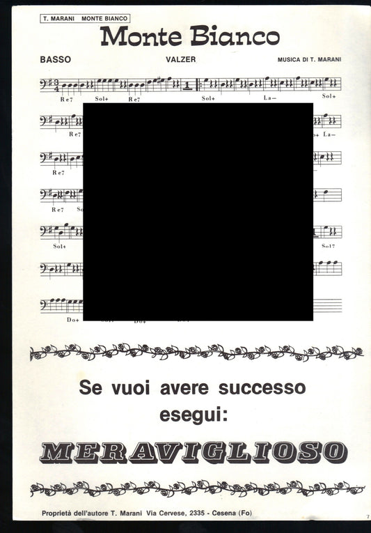 MONTE BIANCO - I VAGABONDI  Tiberio Marani -- SPARTITO