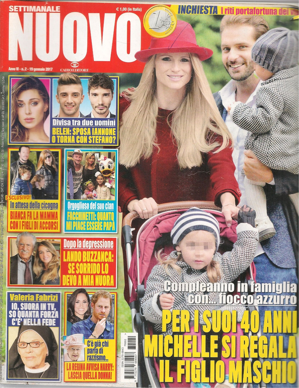 SETTIMANALE NUOVO 19 GENNAIO 2017 - HUNZIKER-BELEN-FACCHINETTI-LANDO BUZZANCA
