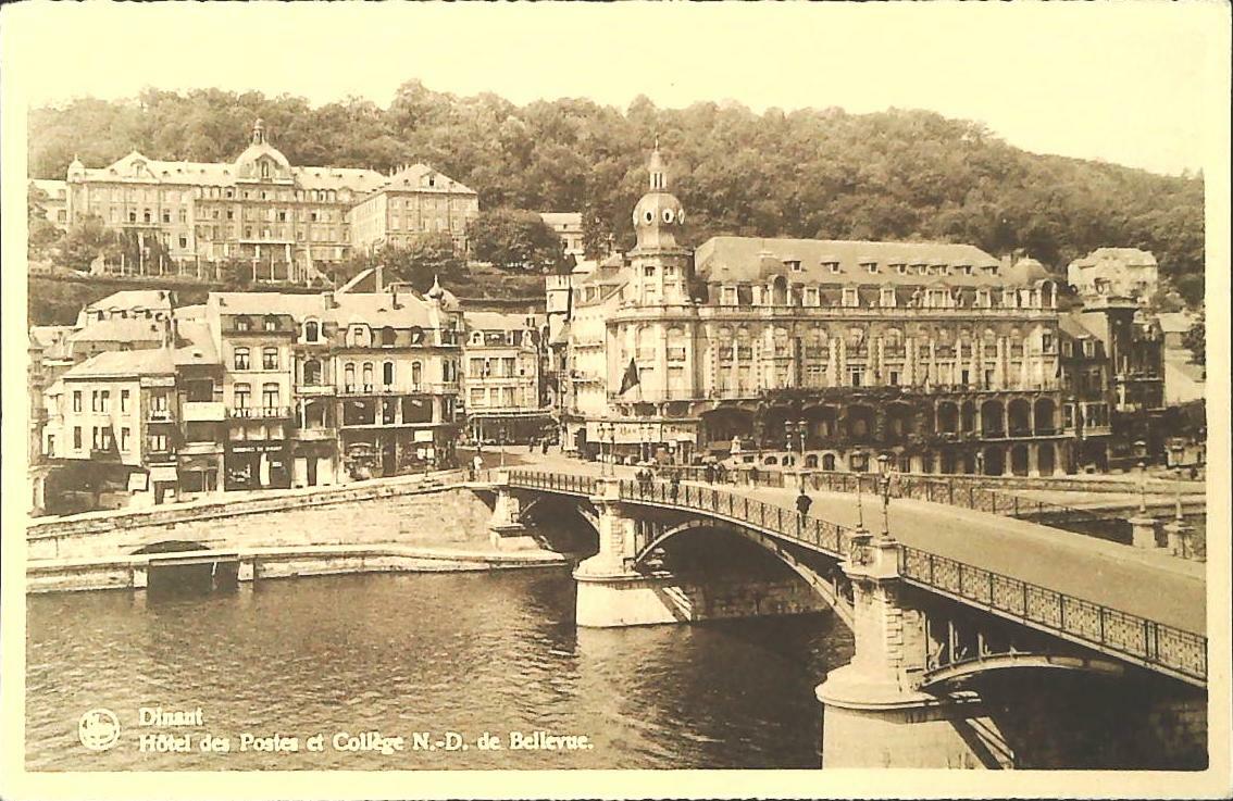 DINANT - BELGIO - HOTEL DE POSTE ET COLLEGE N.D. DE BELLEVUE - V1918