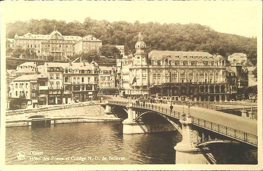 DINANT - BELGIO - HOTEL DE POSTE ET COLLEGE N.D. DE BELLEVUE - V1918