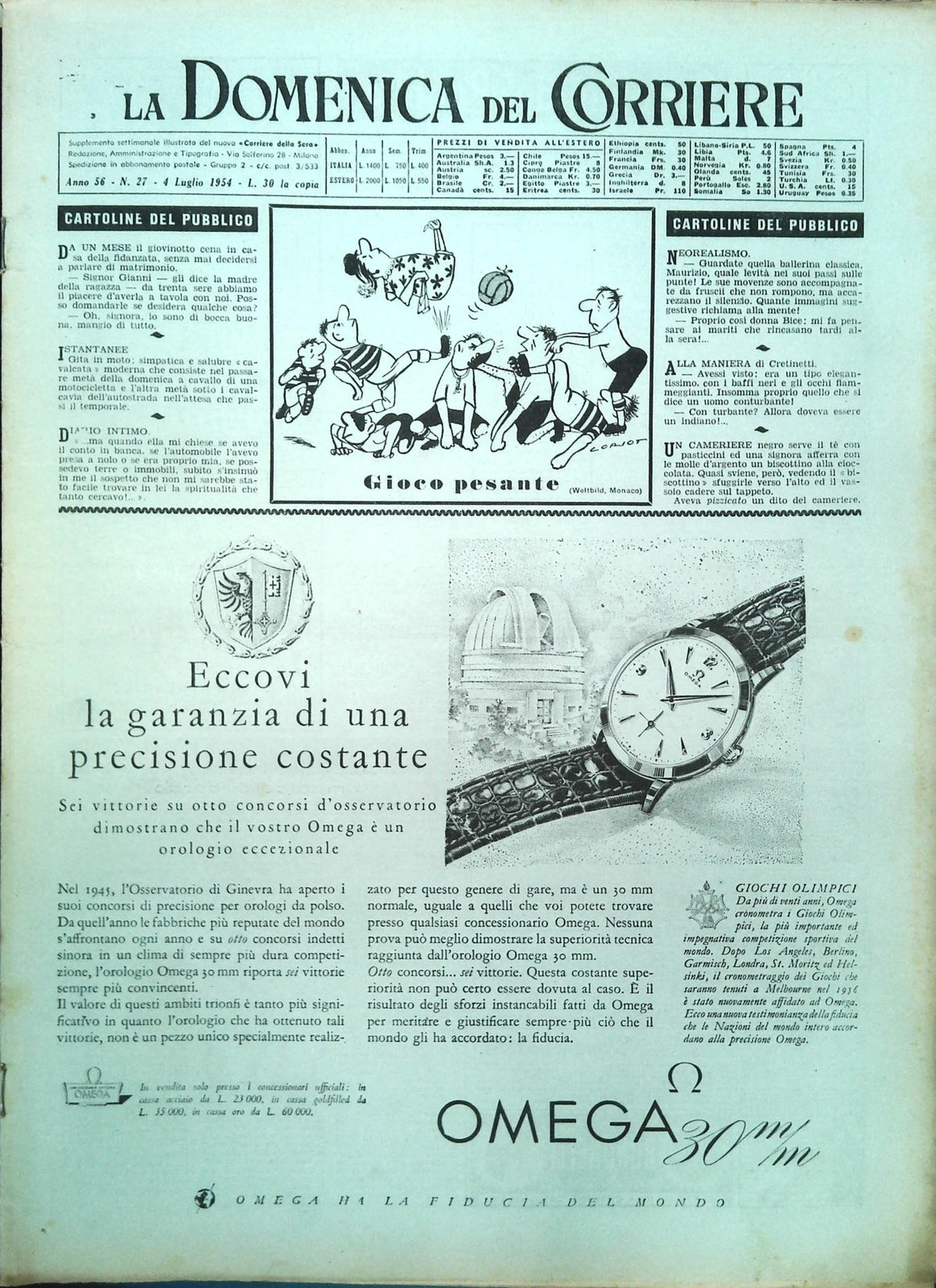 DOMENICA DEL CORRIERE N. 24 - 4 LUGLIO 1954