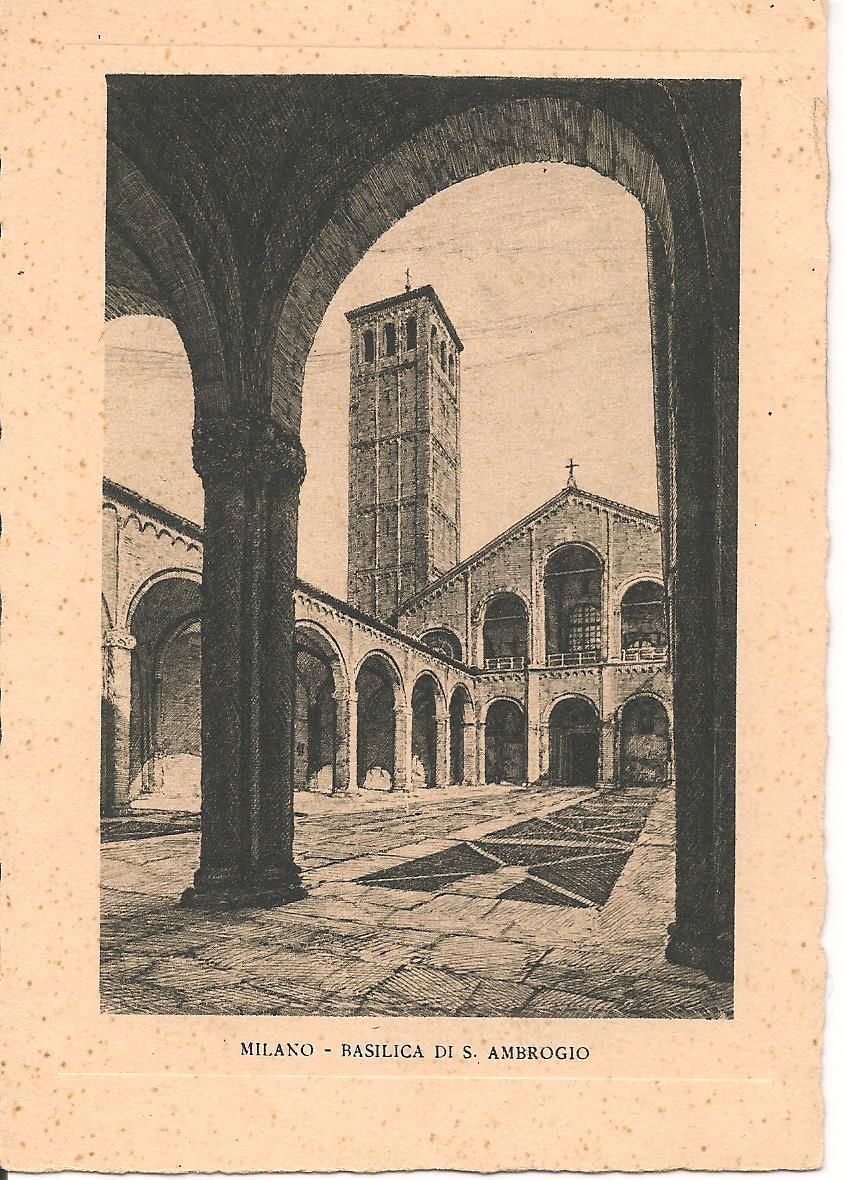 MILANO - LA BASILICA DI SANT'AMBROGIO - DISEGNATA - NV