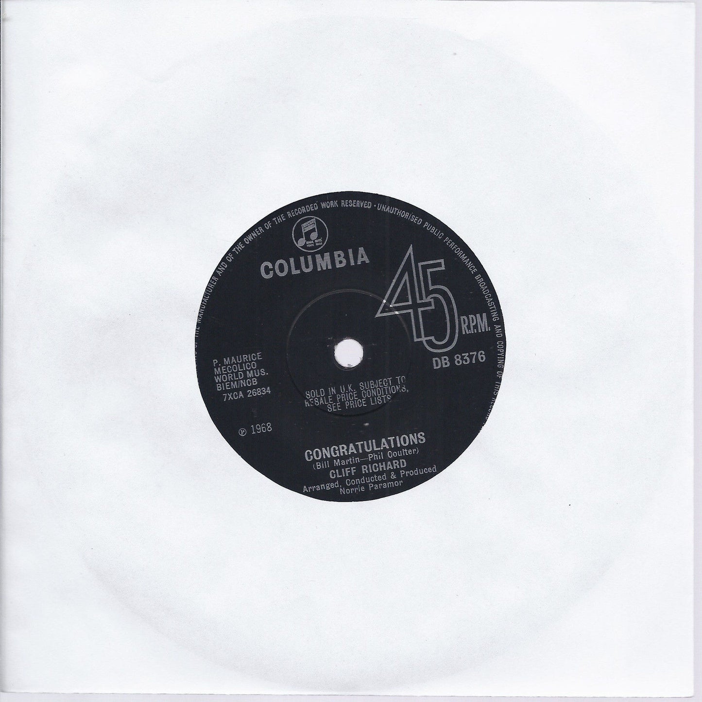 CONGRATULATIONS - HIGH 'N' DRY # CLIFF RICHARD