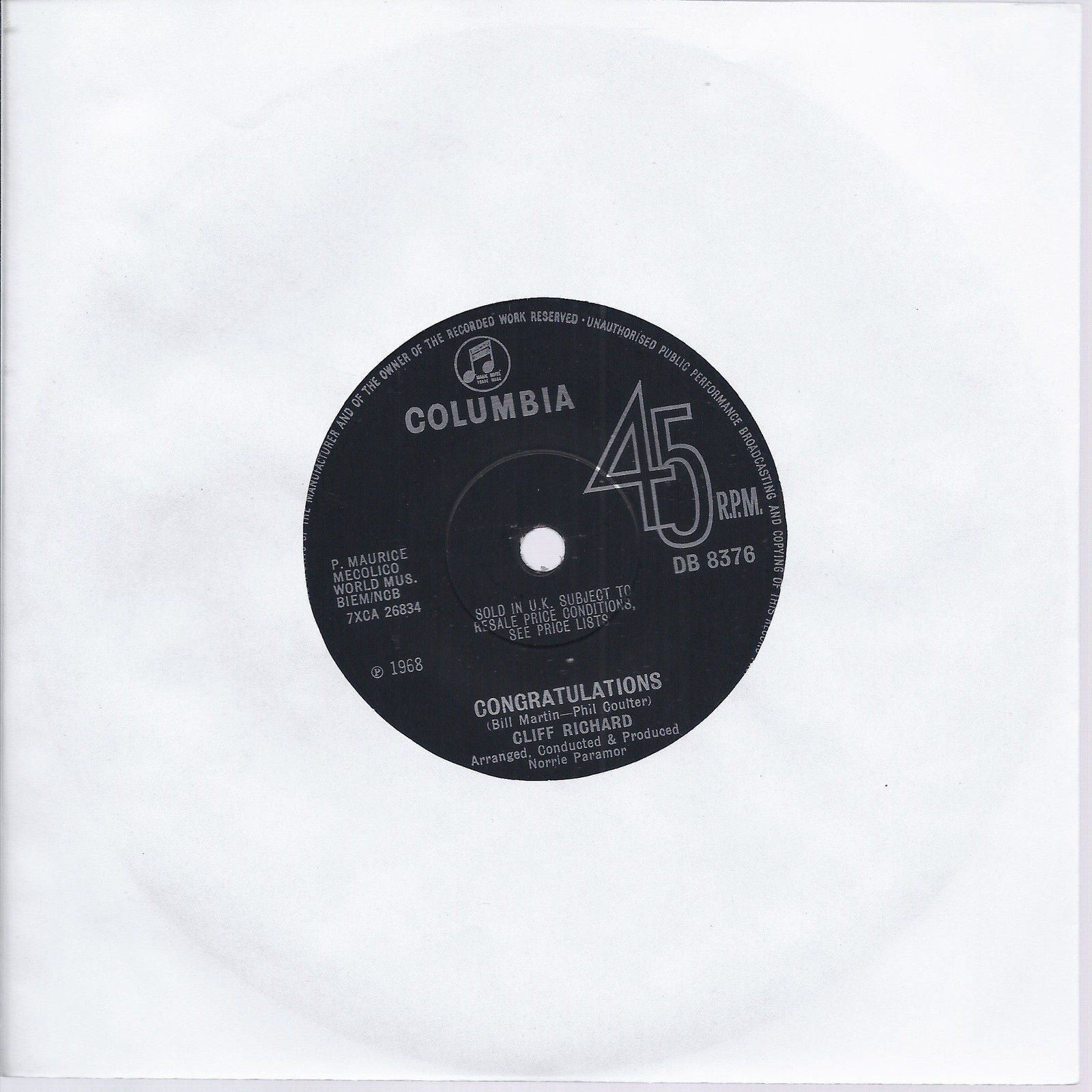 CONGRATULATIONS - HIGH 'N' DRY # CLIFF RICHARD