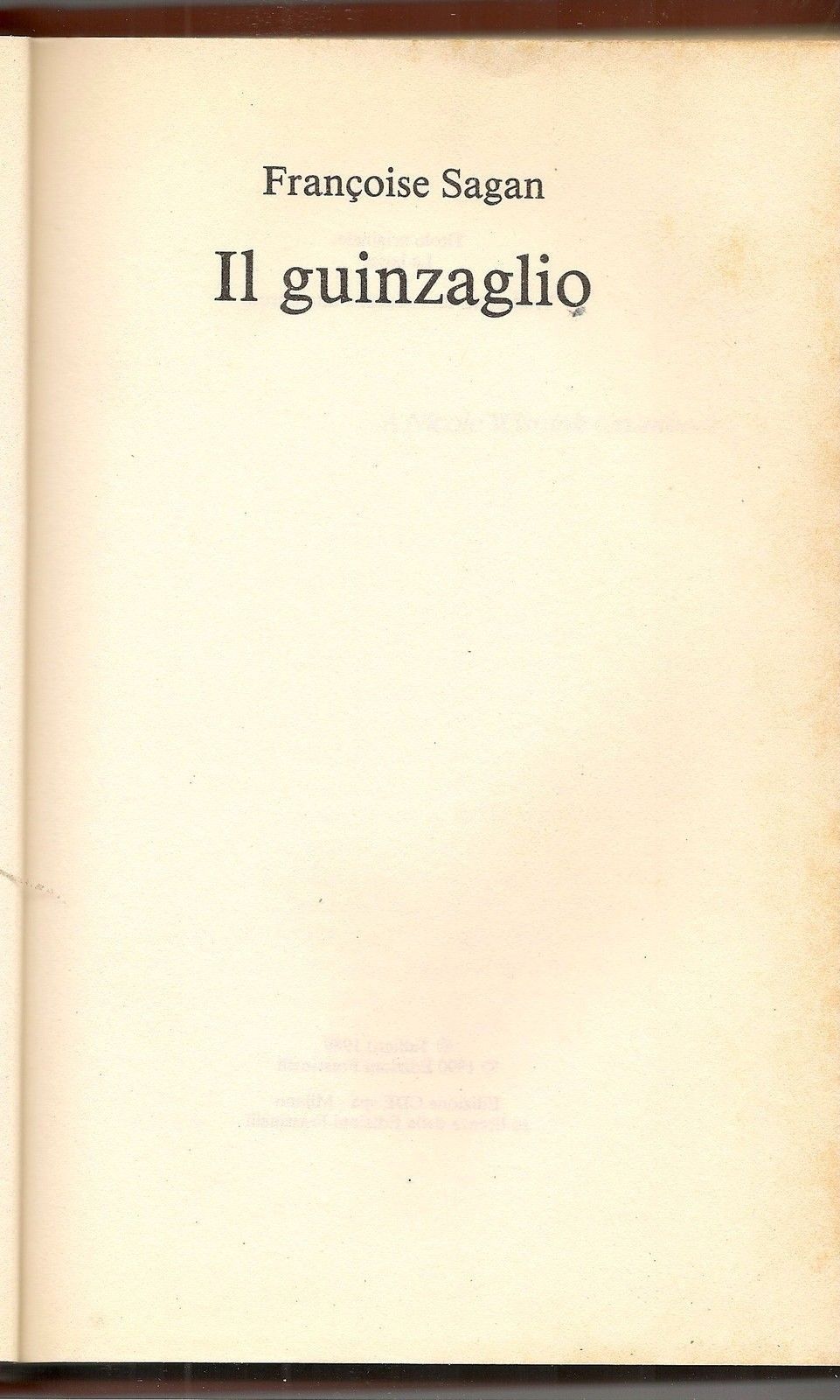 IL GUINZAGLIO - FRANCOISE SAGAN