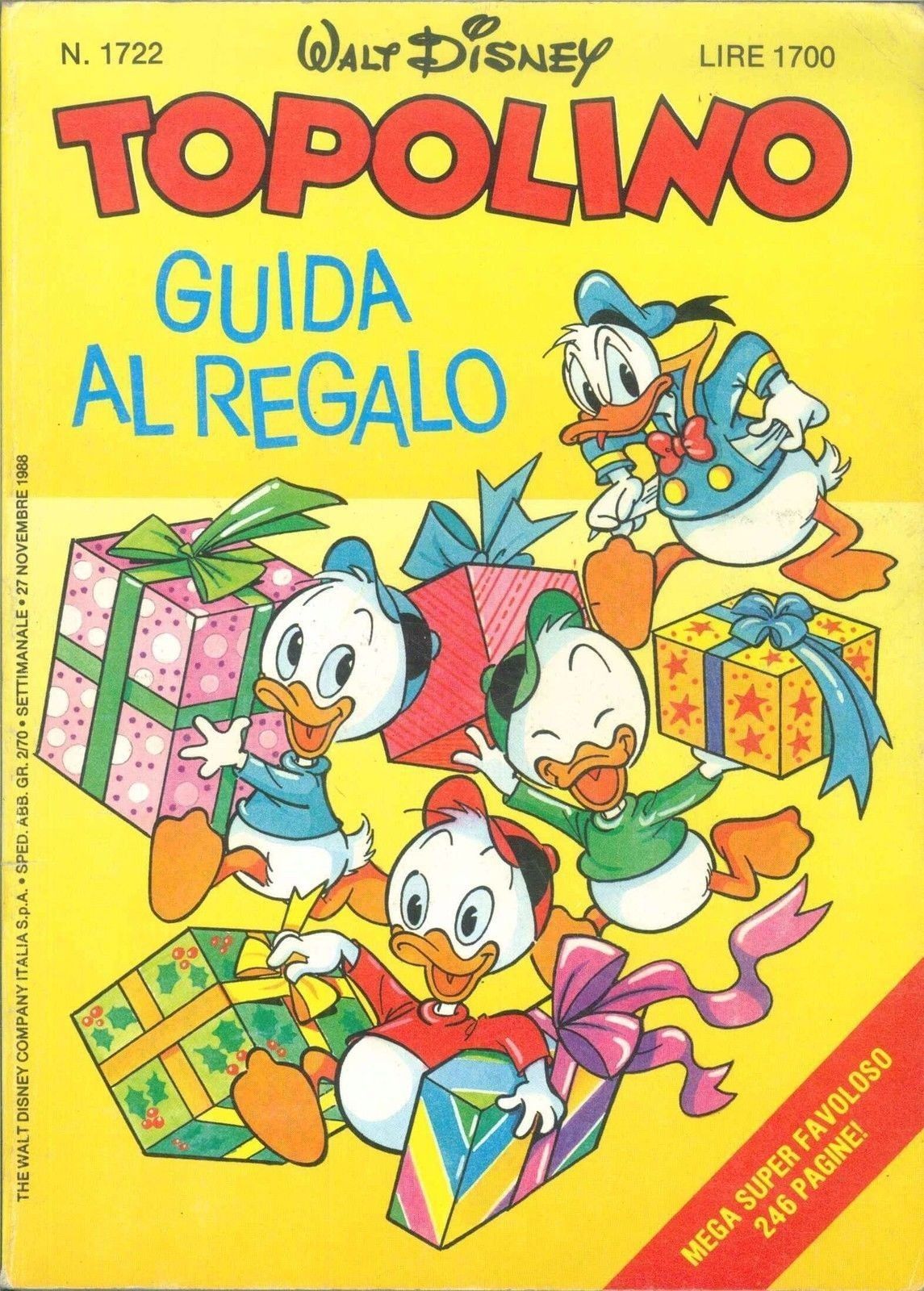 TOPOLINO N° 1722 - 27 NOVENBRE 1988