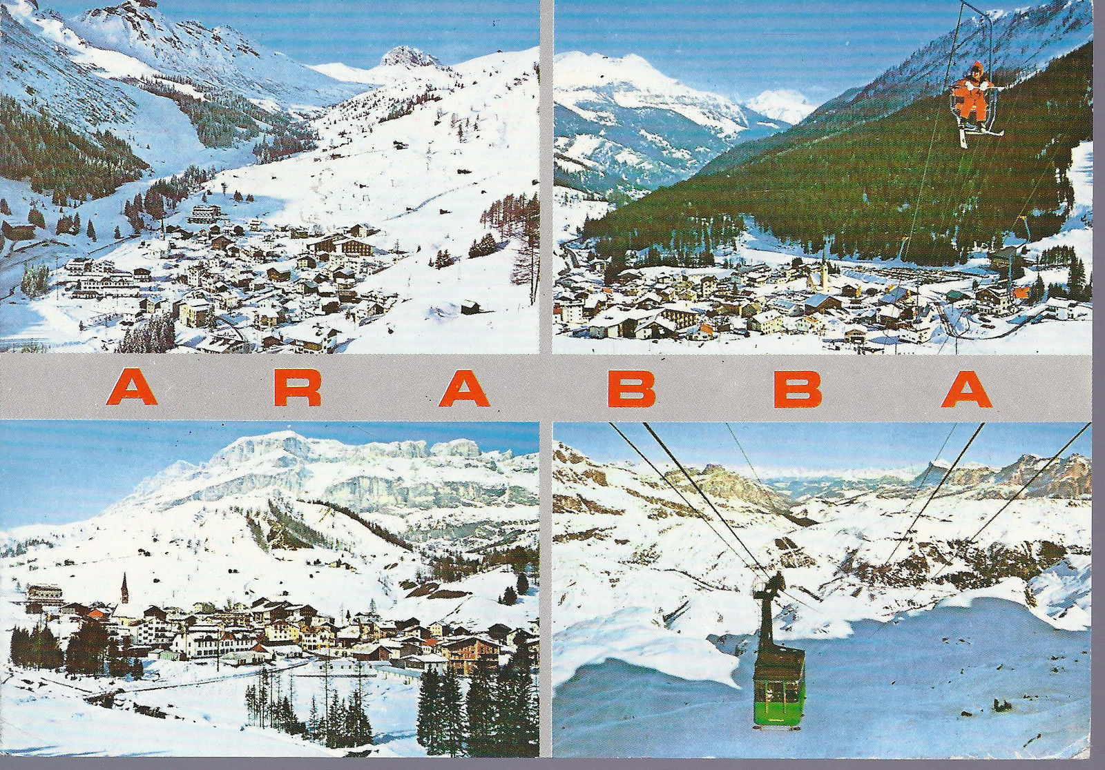 ARABBA - 4 VEDUTE ( invernale - funivia ) - V 1986 - FG