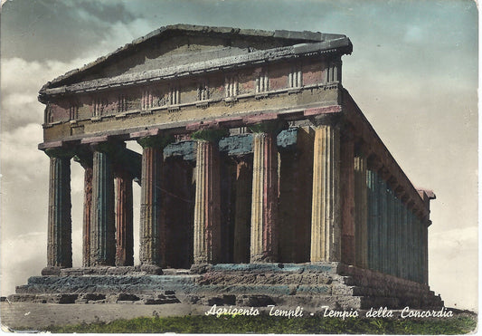 AGRIGENTO TEMPLI - TEMPIO DELLA CONCORDIA - V 1959 - FG