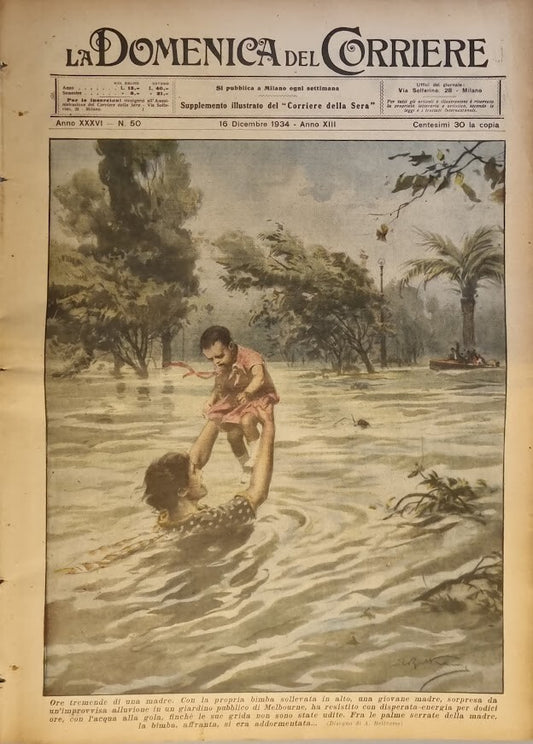 DOMENICA DEL CORRIERE 16 DICEMBRE 1934 - ILL. A. BELTRAME